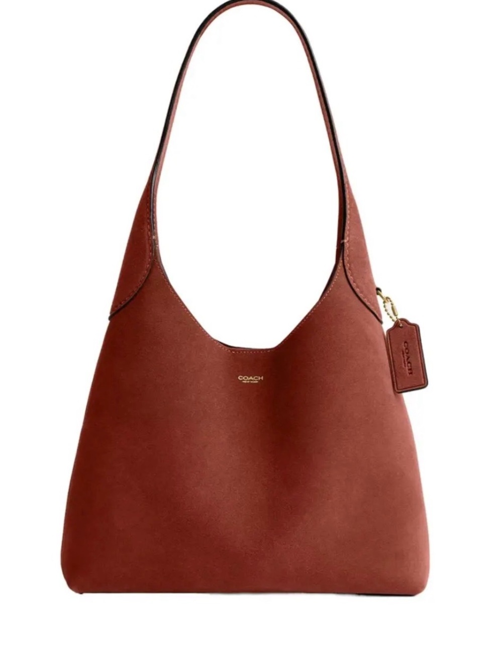 Coach BROOKLYN 28 CLAY Suede Shoulder Bag Hobo CW637